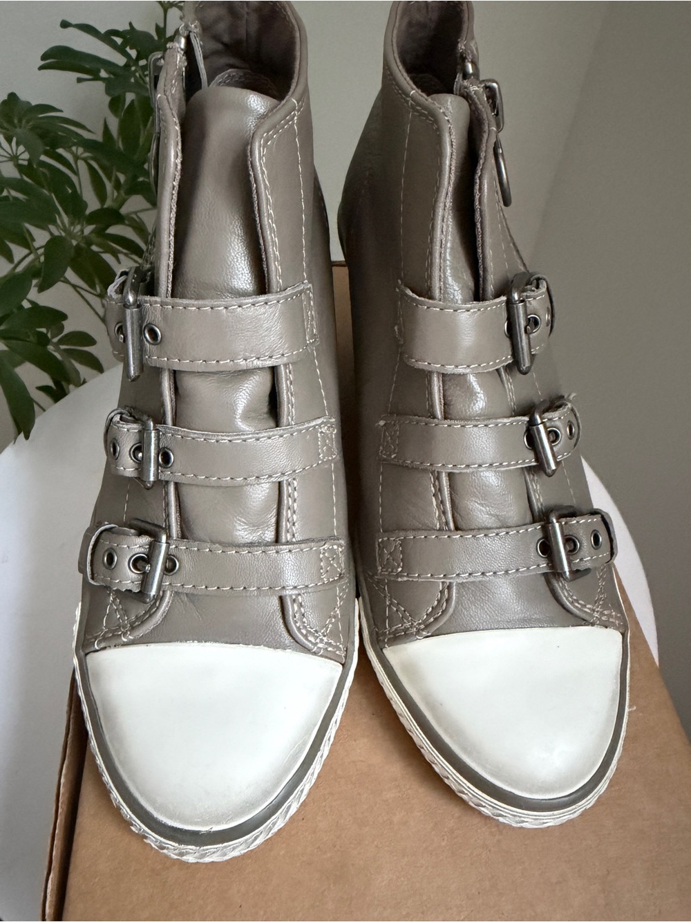 Ash Thelma Wedge High-Top Sneakers with Buckle Straps - Picture 3 of 16